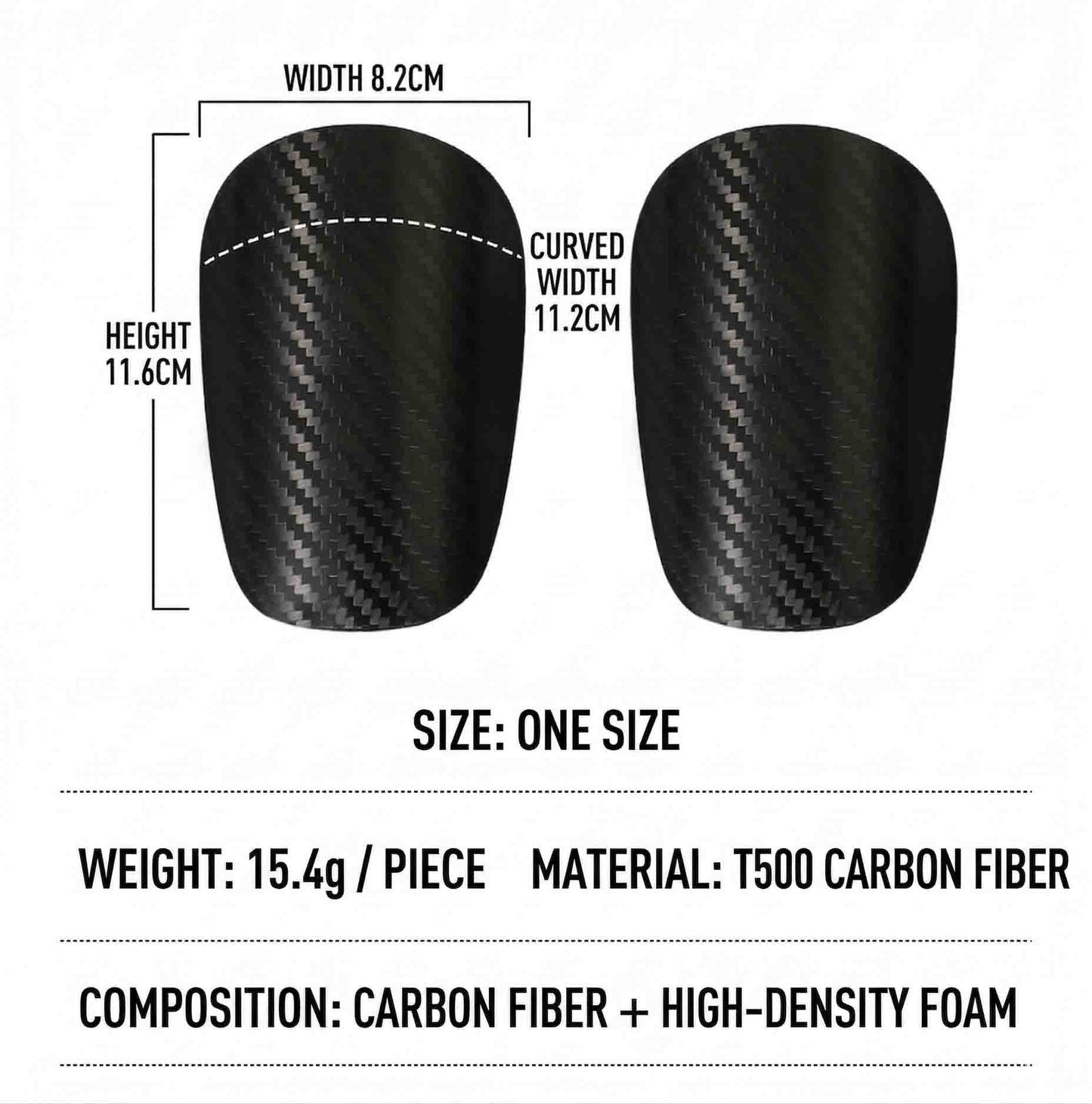 Carbon Fiber Shin Guards - Ultra - Lightweight Protection for Pro - Level PerformanceOne Size for All Age