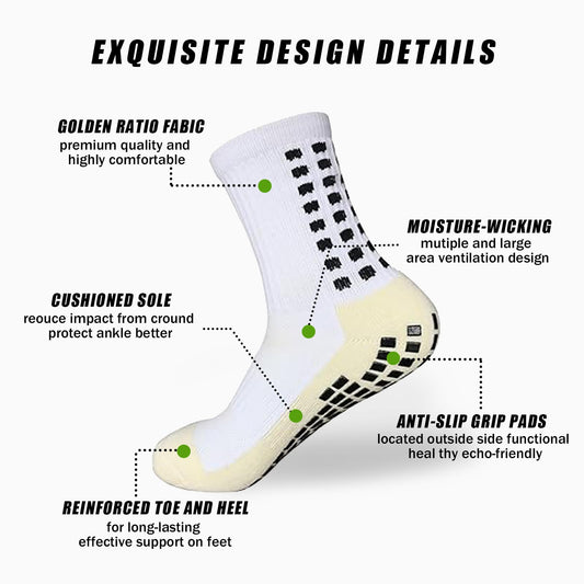 Premium Non - Slip Sports Socks for Unmatched Comfort (White)