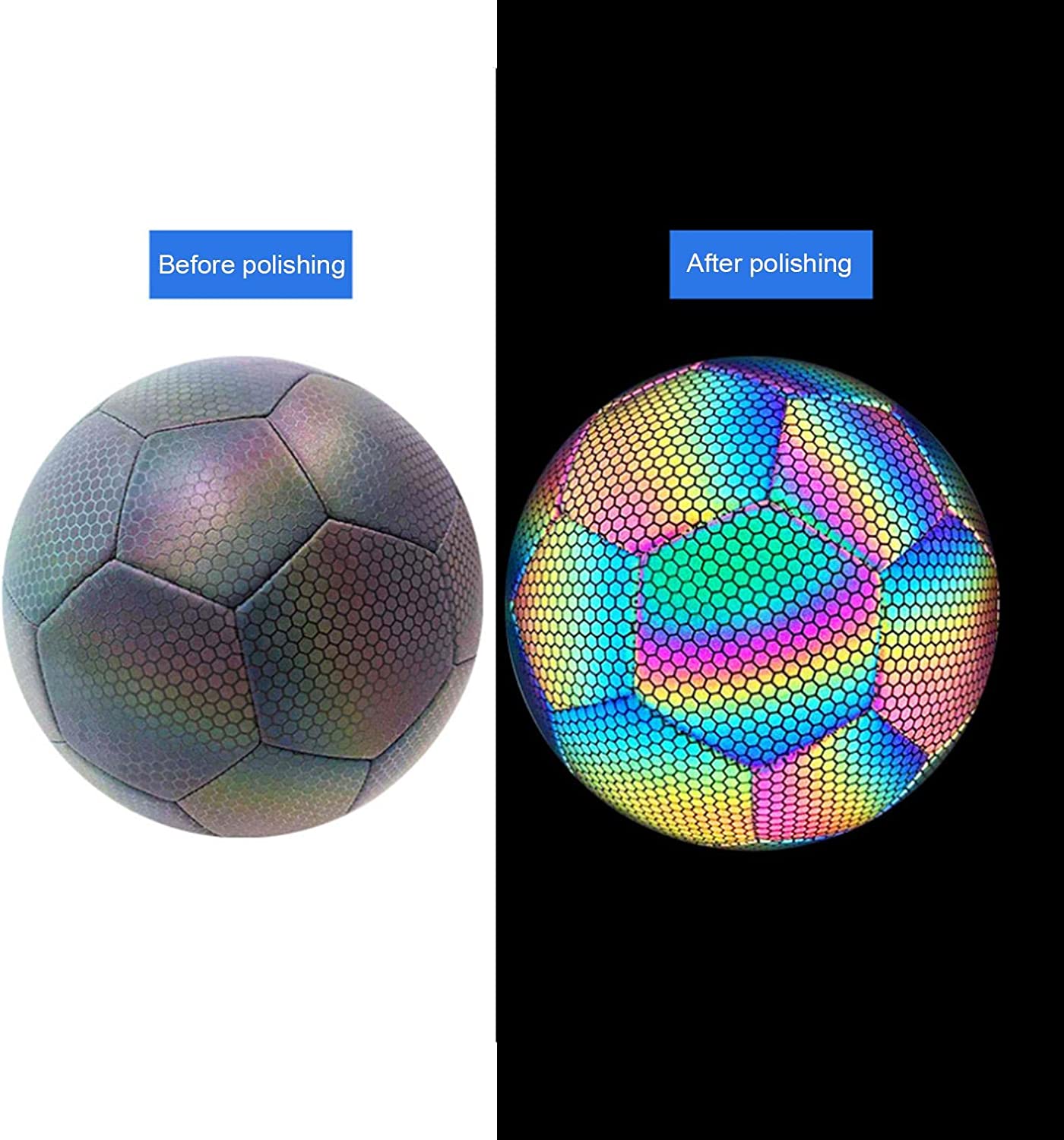 Reflective Kids Soccer Ball Size 4 - Color - Changing Fun for ToddlersLuminous Glow