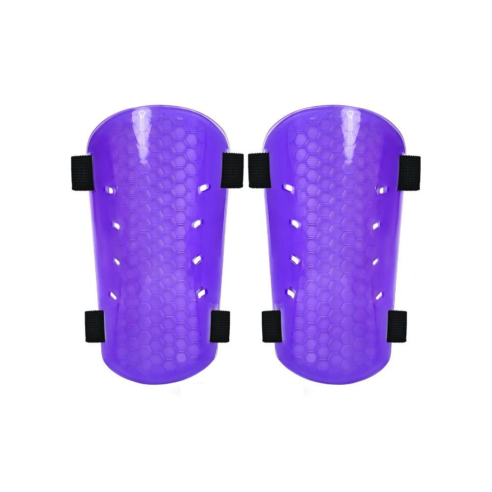 Customizable Shin Guards with Elastic Velcro Straps – Adjustable & Secure FitBlue Purple