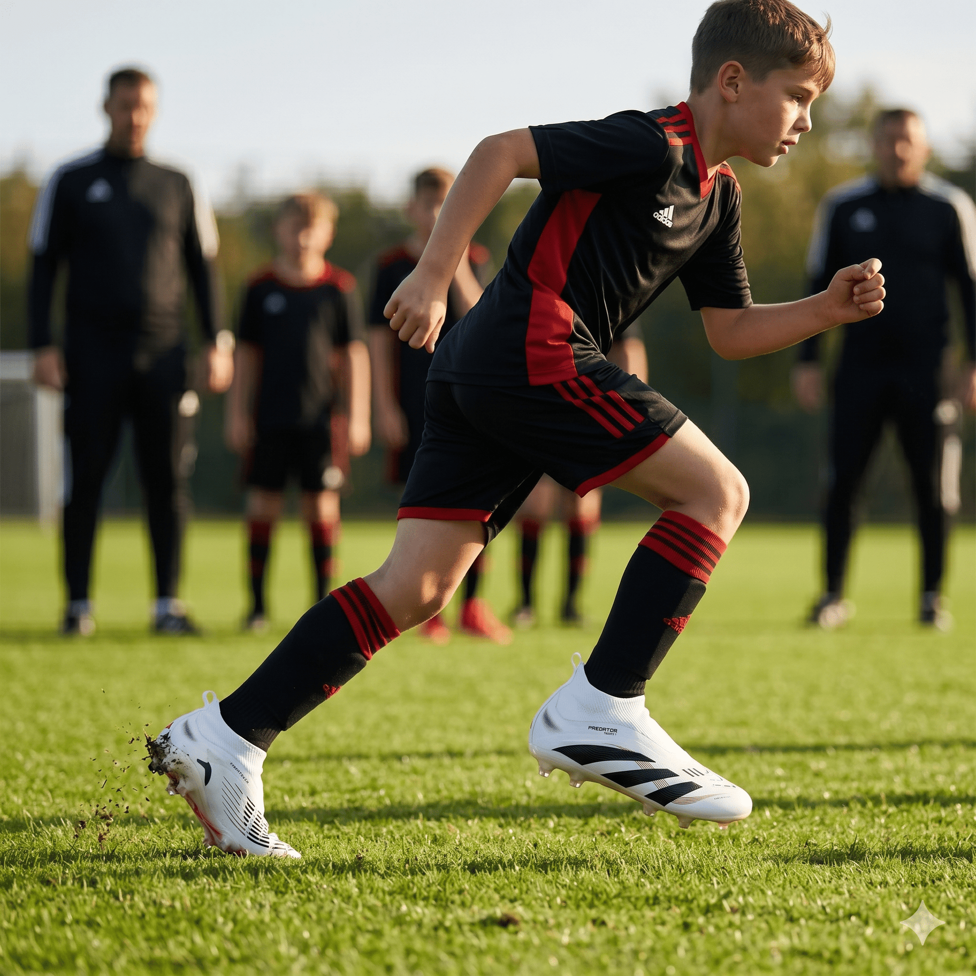Kickaroo No - Tie Youth Soccer Cleats | Laceless FG & Turf ShoesBlack