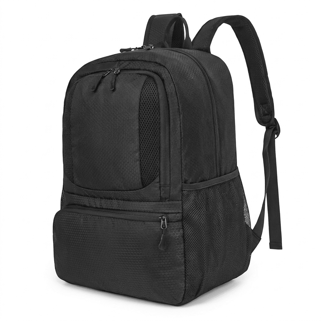 Kickaroo Youth Soccer Bag with Ball & Shoe CompartmentBlack