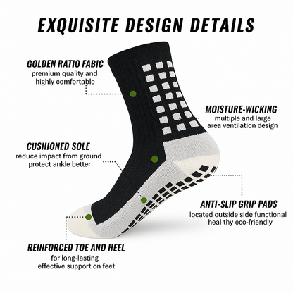 Premium Non - Slip Sports Socks for Young AthletesUS Size 12 - 2