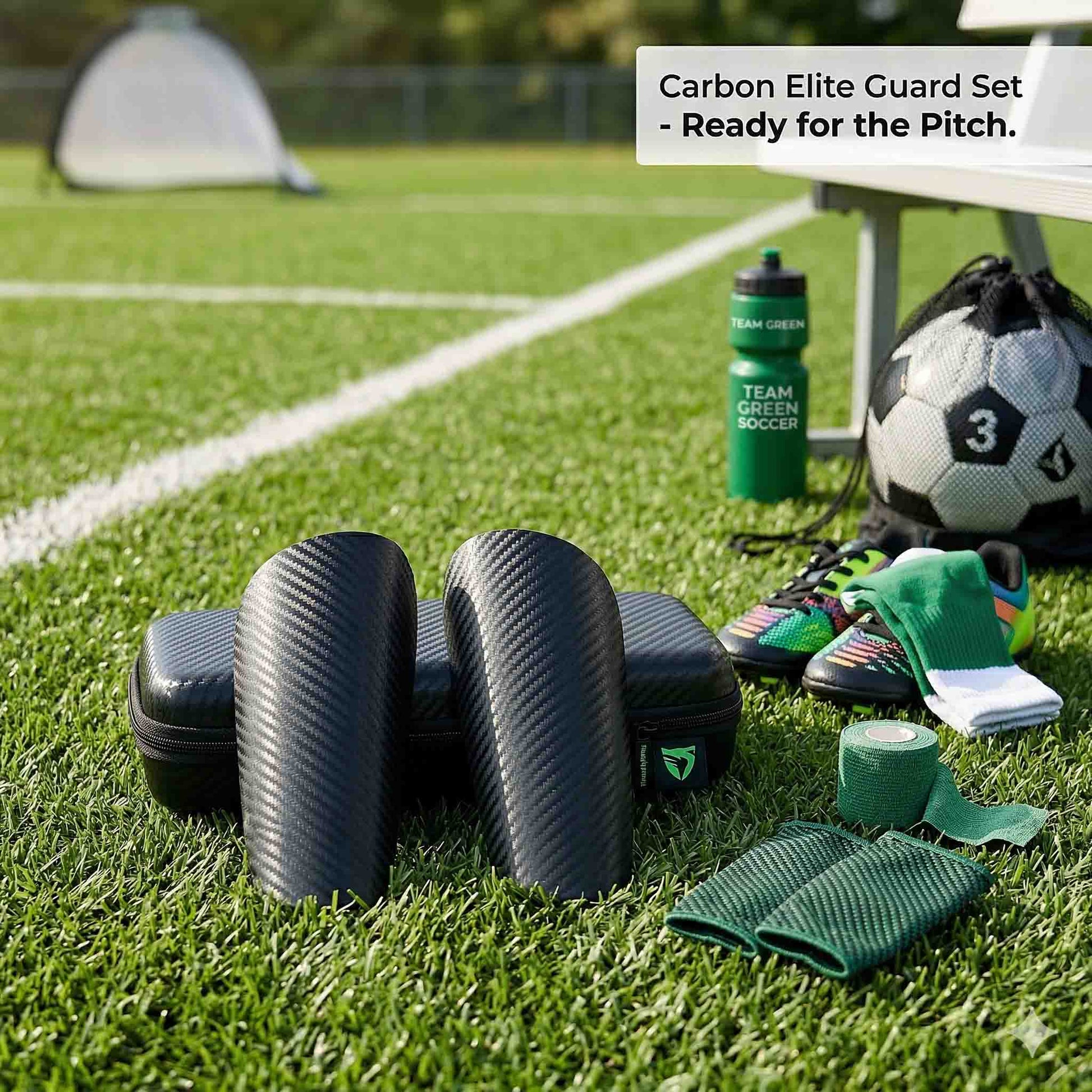 Ultra - Lightweight Carbon Fiber Shin Guards for Kids' Socccer PlayingS