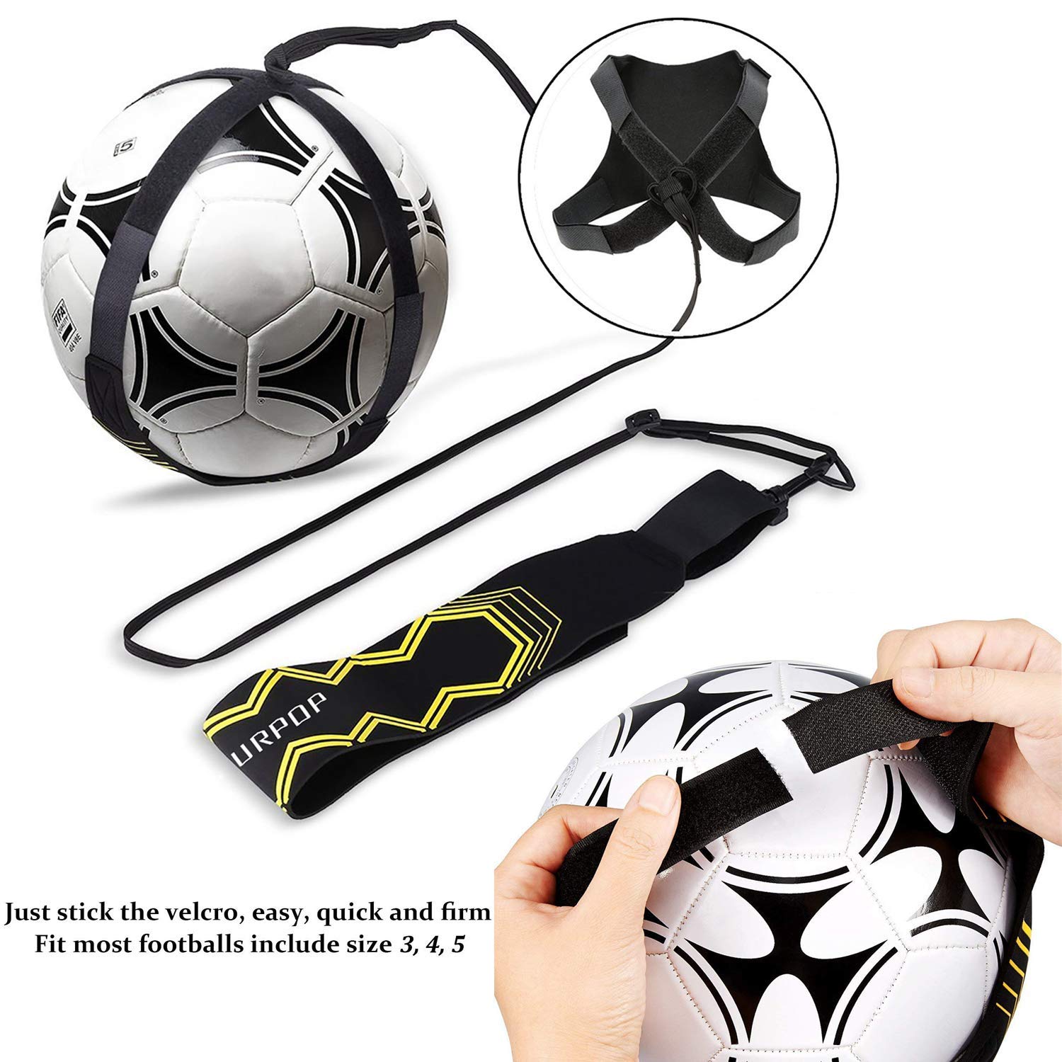 Versatile Solo Soccer Kick Trainer for All Ball SizesNo Print